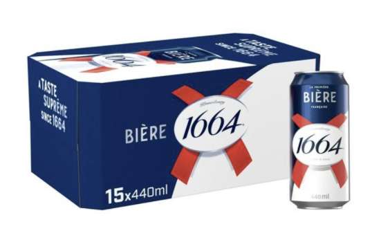 Kronenbourg 1664 Lager Beer Cans 15 x 440ml - Nectar Price