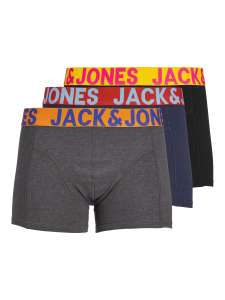 JACK & JONES Mens Multipack Underwear Trunks Pack of 3 Boxer Shorts