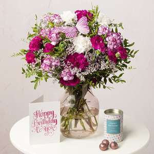 Birthday Flowers, Card & Chocolates Gift with code