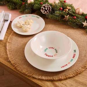 12 Piece Be Merry Dinner Set - Free C&C only