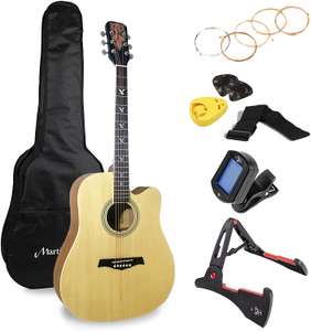 Martin Smith Premium Acoustic Guitar Kit With Tuner, Bag, Stand, Strings, Plectrums & Holder - Natural £64.40 @ Amazon