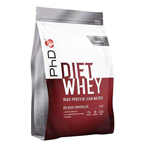 Phd Diet Whey protein powder , Low sugar, Belgian Chocolate protein, 1Kg £11.99 / £10.79 Subscribe & Save + 15% Voucher 1st S&S at Amazon