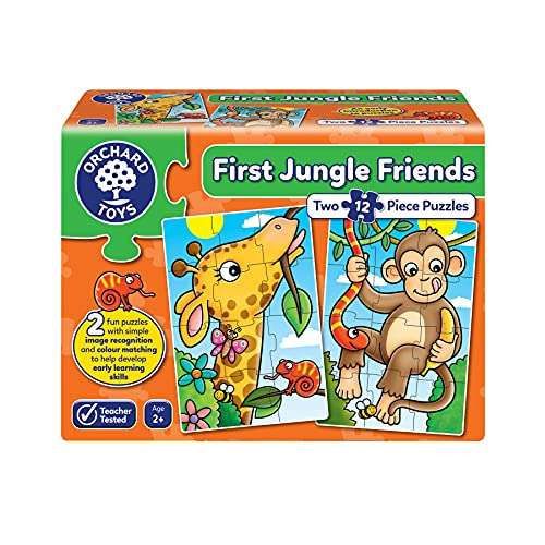 Orchard Toys First Jungle Friends & First Farm Friends Jigsaw Puzzle, 12-Piece Jigsaws, Two Puzzles in a Box Bundle - £5.25 @ Amazon