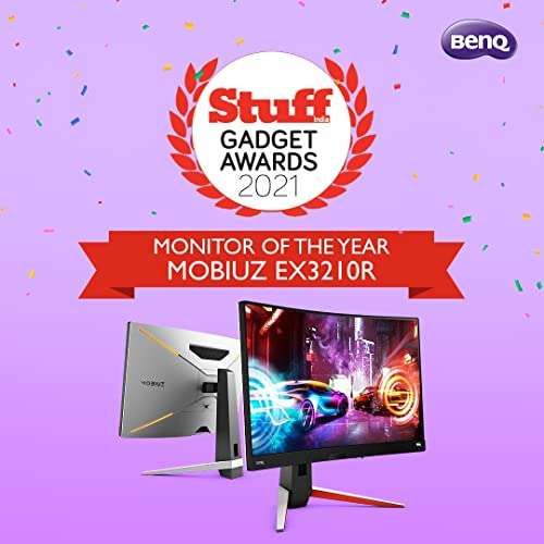 BenQ MOBIUZ EX3210R Curved Gaming Monitor (32 inch, 1440P, 165 Hz, 1ms, HDR 400) £299.99 @ Amazon