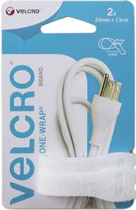 VELCRO Brand ONE-WRAP Snack Size Cable Ties White 2pk 13cmx20mm With Code Free C&C Only