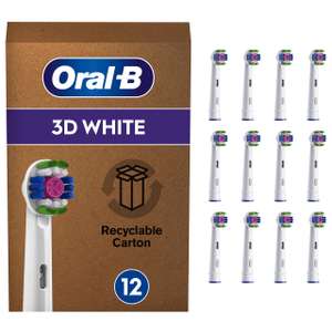 Oral-B 3D White Electric Toothbrush Head with CleanMaximiser Technology Pack of 12 - £24.99 / £23.74 S&S @ Amazon