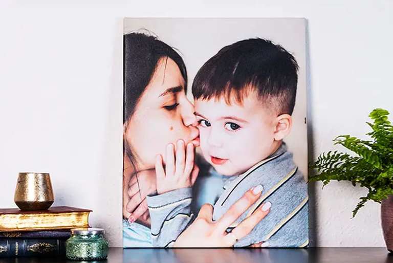Personalised Photo Canvas Print - 13 Shapes & Sizes! - Prices from £2.49 + £6.50 Delivery @ Wowcher / PrinterPix
