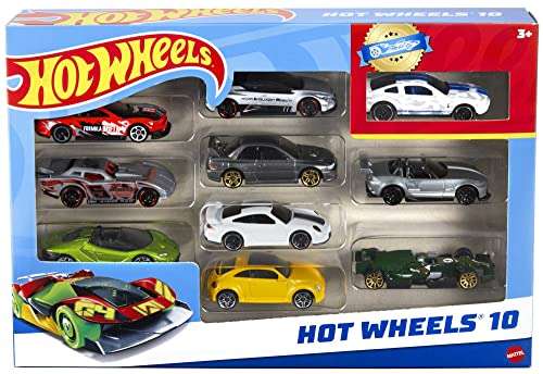 Hot Wheels Set of 10 1:64 Scale Toy Trucks and Cars - £9.99 @ Amazon