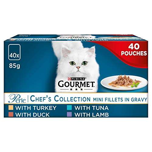 Gourmet Wet Cat Food Pouches in Gravy - Perle Chef's Collection 40 x 85g £15.79 @ Amazon