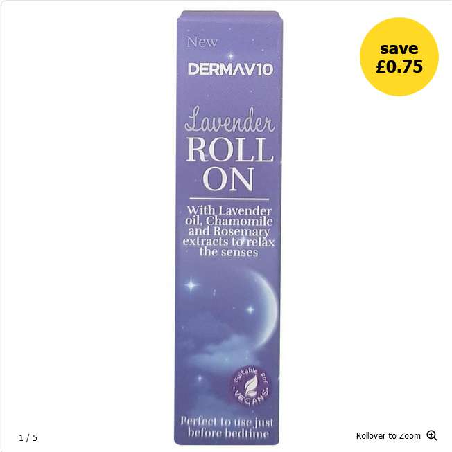 Derma V10 Lavender Roll On 10ml: 75p + Free Click & Collect (Selected stores) @ Wilko