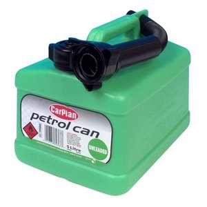 CarPlan Unleaded Petrol Fuel Can - Green, 5 Litre - £4.50 @ Amazon
