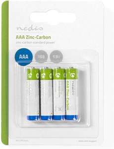 Pack Of 4 Nedis Zinc Carbon AAA Battery 1 5V
