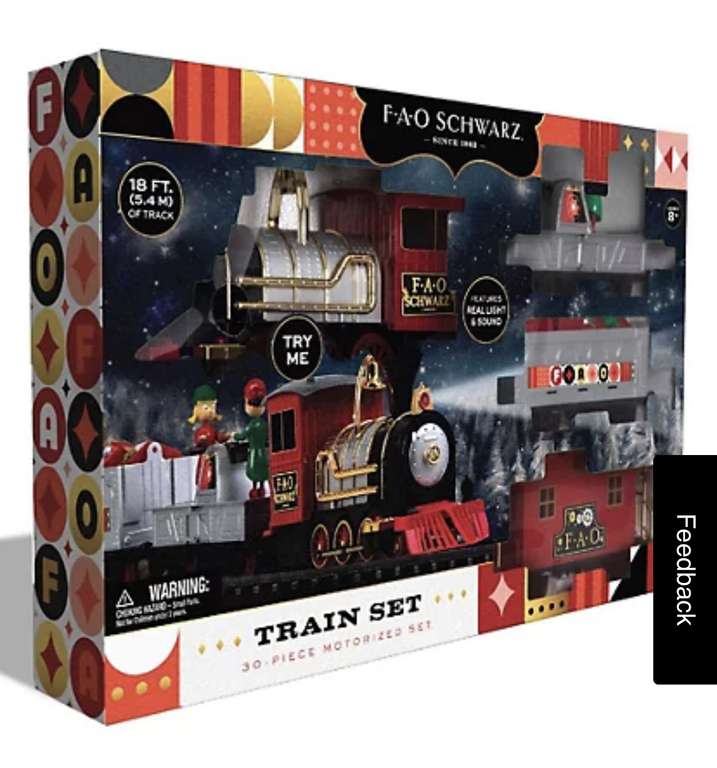 FAO SCHWARS 18 ft 30pc Motorised Train Set (8+ Yrs) £25 + free click and collect @ Marks & Spencer