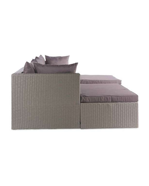 Grey / Cream Rattan Corner Sofa & Cover + 3 Year Warranty + free delivery with code (UK mainland) @ Aldi