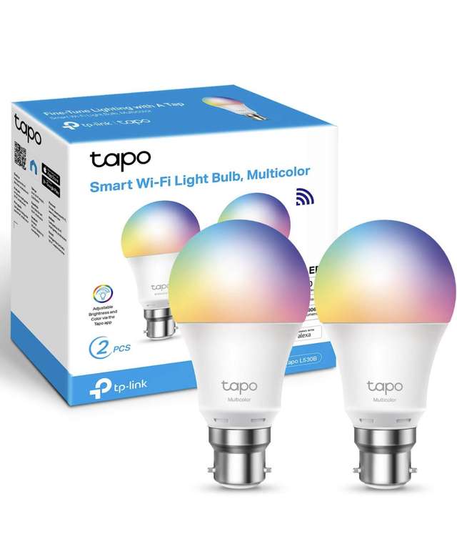 TP-Link Tapo Smart Bulb, Smart Wi-Fi LED Light, B22, 60W, Energy saving, Works with Amazon Alexa £14.40 with voucher @ Amazon