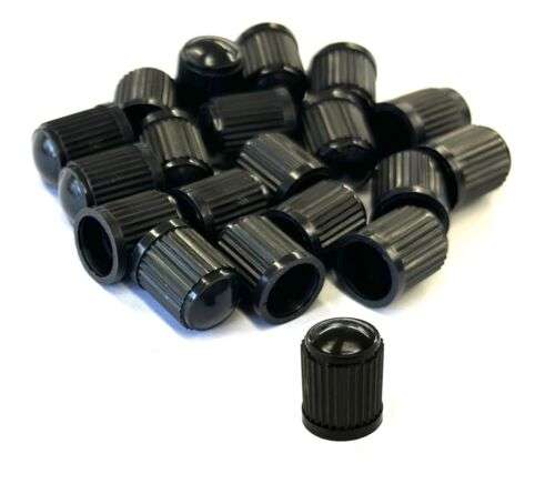 Set of 20 Tyre Valve Dust Caps Cover Black Plastic - 99p @ regroup11 / eBay