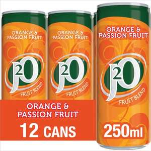 J2O Fruit Juice, Orange and Passionfruit, 250ml Cans (Pack of 12) at checkout - £5.34 / £4.35 with Sub & Save and voucher