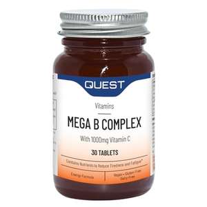 Quest Mega Vitamin B Complex Tablets. High Strength Vitamin B1-B2-B3-B6-B12, Biotin & Vitamin C Supplements £12.15 S&S