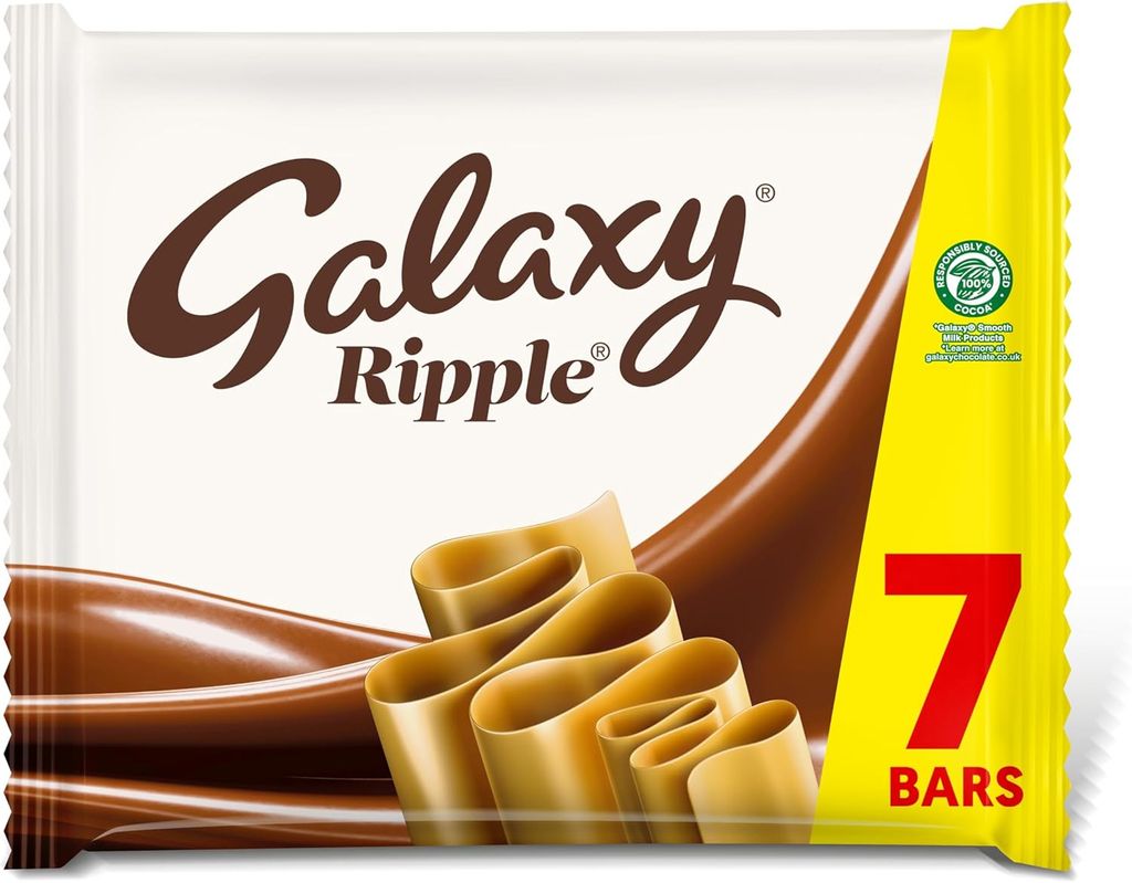 Galaxy Ripple Milk Chocolate Bars Multipack 7 x 30g - £1.99 / £1.88 S&S