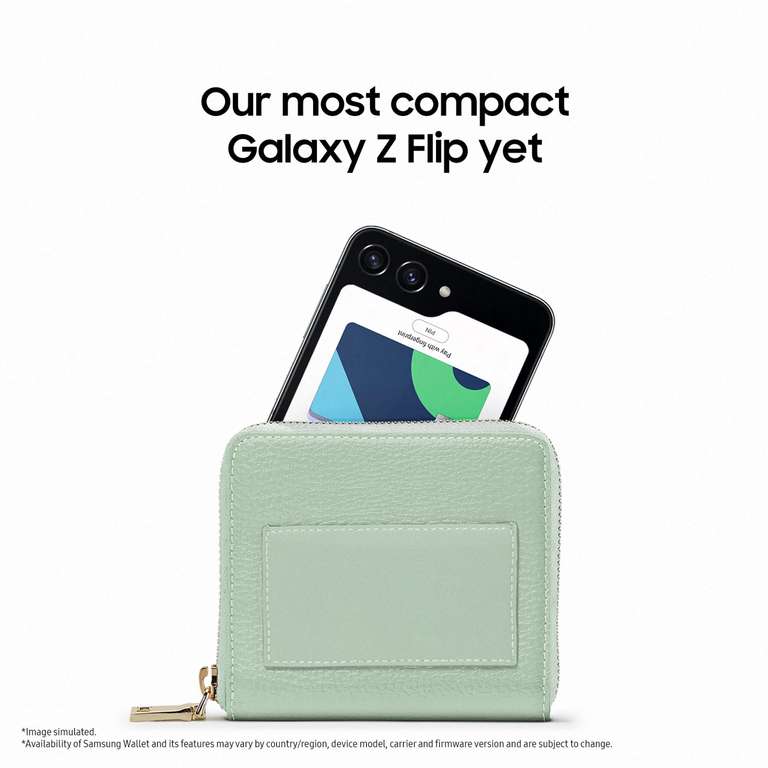Samsung Galaxy Z Flip5, Unlocked Android 256GB Storage, Lavender, 3 Year Manufacturer Extended Warranty (UK Version) with voucher