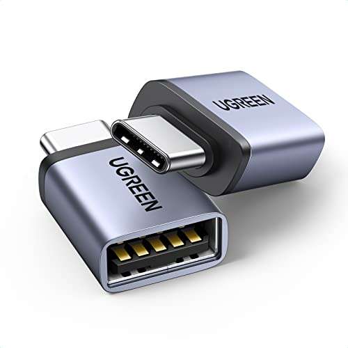 UGREEN USB C to USB Adapter 2 Pack, Aluminum USB C Male to USB 3.0 Female Adaptor - £4.96 With Voucher @ UGREEN / Amazon
