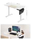 SONGMICS Height Adjustable Electric Desk 60 x 120 x (72-120) cm, Prime Exclusive with voucher - sold and dispatched by SONGMICS HOME UK