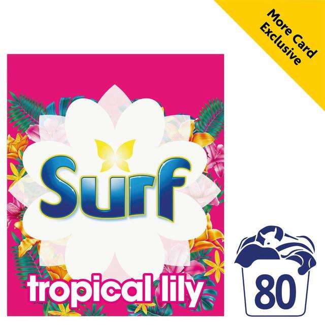 Surf Tropical Lily Washing Powder 80 Washes 4kg With More Card