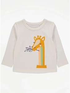 Age 1 Slogan Print Long Sleeve Top 50p size 1-1.5 years free click and collect to store @ George (Asda)