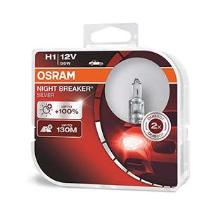 OSRAM NIGHT BREAKER SILVER H1, +100% more brightness, halogen headlamp, 64150NBS-HCB, 12V, duo box (2 lamps) - £8.66 @ Amazon