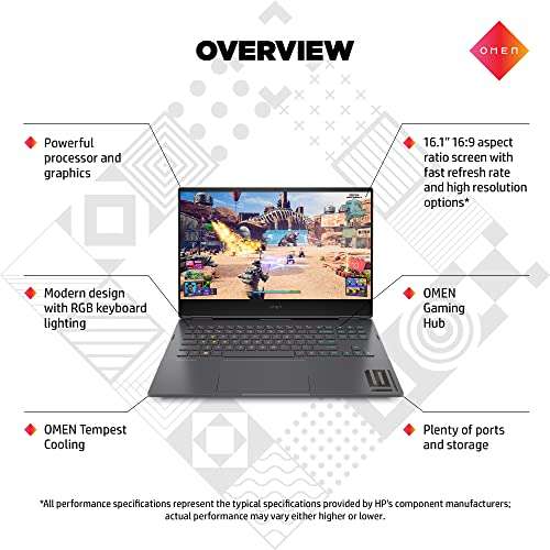 HP OMEN Gaming Laptop 16-n0000sa | AMD Ryzen 7-6800H Processor | 16GB RAM | 1TB SSD | NVIDIA GeForce RTX 3070 Ti Laptop