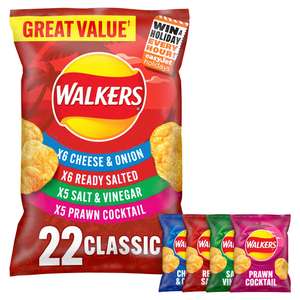 Walkers Crisps 22 pack 2 for £6 @ Iceland