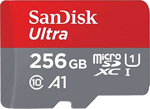 SanDisk Ultra microSDXC UHS-I memory card 256 GB + adapter (A1, C10, U1, 120 MB/s transfer) - sold by KAZA UK, FBA