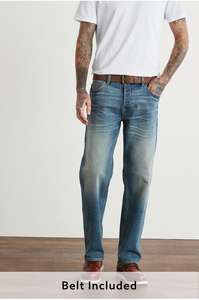 Relaxed Blue Tint Relaxed Fit Belted Jeans From £16 Free Click & Collect @ Next