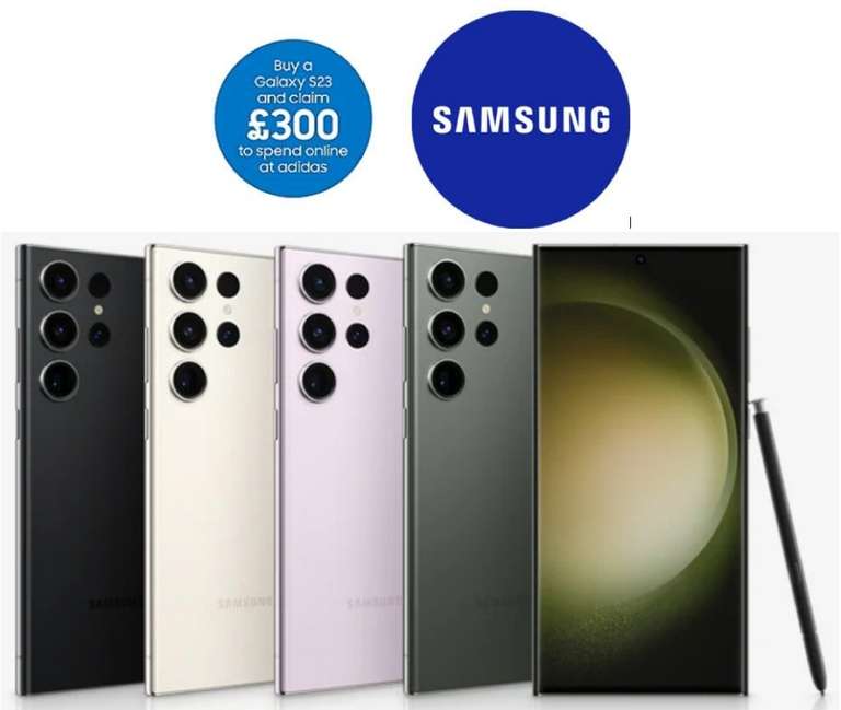 Samsung Galaxy S23 Ultra £1049 / £899 With Trade | S23 £749 / £649 | S23 Plus £899 / £799 + £300 Adidas Voucher @ Samsung EPP