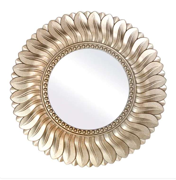 Leaf Round Wall Mirror + Free Click and collect