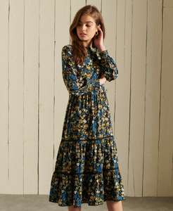 Superdry Womens Woven Long Sleeve Midi Dress, Size 8 £15.60 @ ebay / superdry