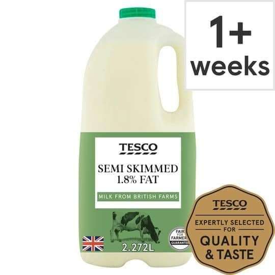 Tesco British Semi Skimmed Milk 4 Pints are 10p today @ The Company Shop Middleton
