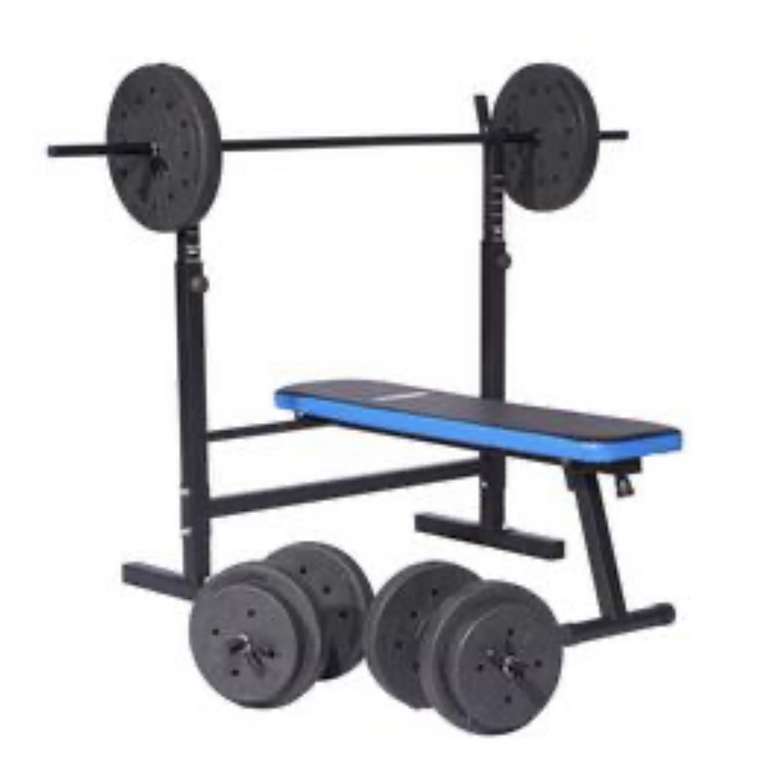 Pro Fitness Folding Workout Bench with 50kg Weight Package