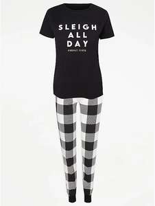 Sleigh All Day Slogan Family Christmas Pyjamas - £4 + Free Click & Collect at George (Asda)