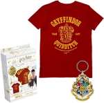 Unisex Harry Potter T-Shirt and Keyring (Hufflepuff, Slytherin and Gryffindor)