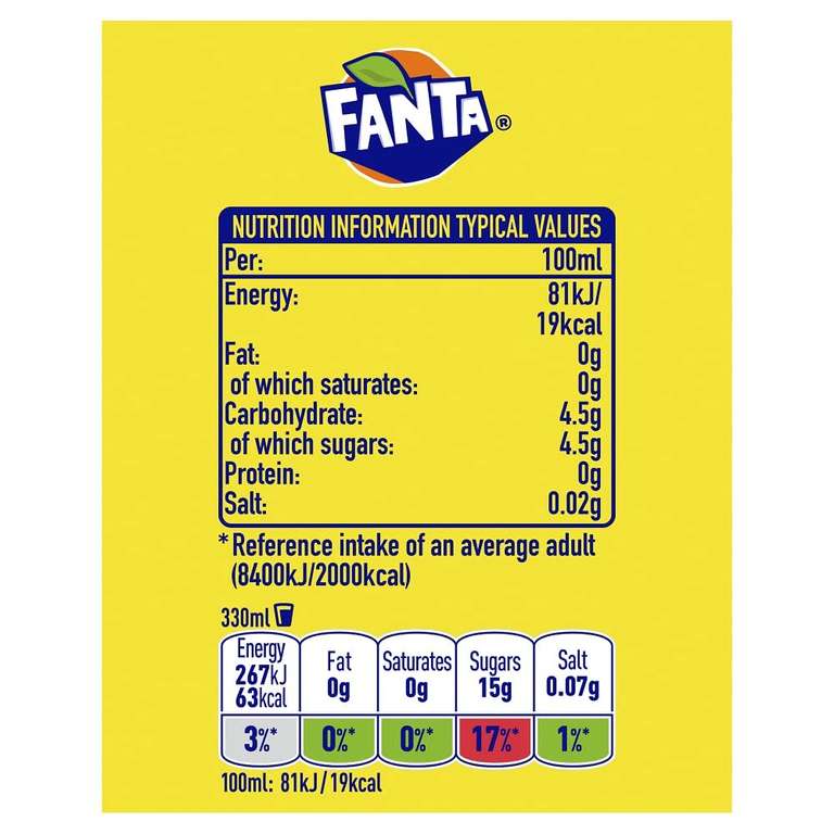 Fanta Lemon, 8 x 330 ml