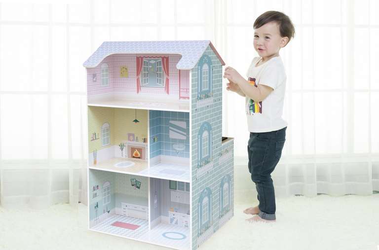 Cocoland 2-In-1 Dolls House and Kitchen (Free Click & Collect)