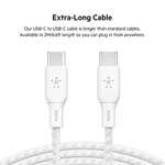 Belkin 2m USB Type C to C Cable, 100W, USB-IF Certified 2.0 Cable with Double Braided Nylon Exterior - 11.99 @ Amazon