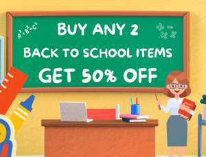 Buy any 2 and get 50% off on Backpacks Lunch Boxes & School Supplies + Free Delivery on £10 Spend £3.below From TopToys2U