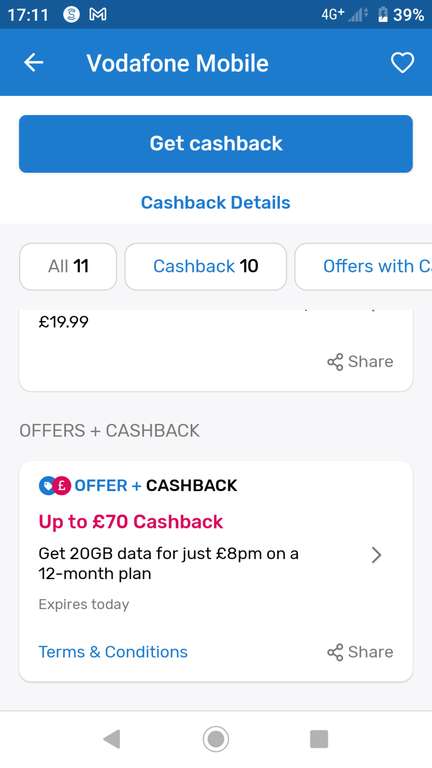Vodafone 20GB SIM only £8pm 12mth contract + £70 cashback (£96/£26 after cashback) ends today @ Quidco exclusive