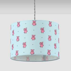 Percy Pig Print Ceiling Lamp Shade - Free Click & Collect