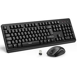 TECKNET Wireless Keyboard and Mouse Set, Ergonomic 2.4G Cordless with Nano USB Receiver, QWERTY UK Layout Sold by TechTack(EU) FBA
