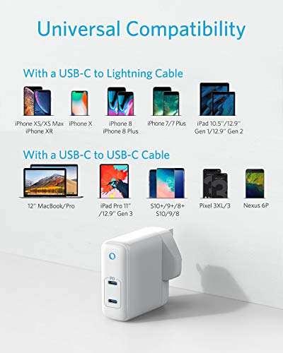 Anker 60W 2-Port USB C Charger £29.99 @ Dispatches from Amazon Sold by AnkerDirect UK