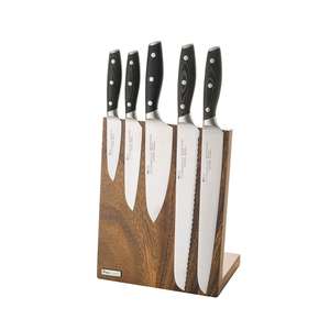 5-piece Professional X50 Contour Knife Set and Walnut Magnetic Block
