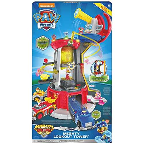 Paw Patrol, Mighty Pups Super PAWs Lookout Tower Playset with Lights and Sounds - £48 (free collection) @ Argos